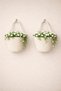 Artificial Flower Pot 2-Piece Flower Pot Basket 12X10 cm Plants and Wooden Hanging Accessories Are Not Included - 2