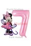 Minnie Mouse Concept 7 Year Old Pink Foil Number Balloon Set - 3