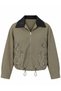 Leather Collar Embroidered Jacket