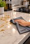 (1 Piece) Gray Microfiber Magic Oil Built-in Cooker Hood Kitchen Cloth 40*40 - 7