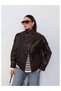 Double-Breasted Front Closure Leather Jacket - 4