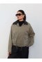 Leather Collar Embroidered Jacket - 4