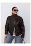 Double-Breasted Front Closure Leather Jacket