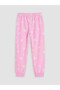 Özmarka New Season Pink Patterned Girls' Fleece Pajama Bottoms - 3