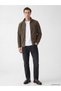 Ozmarka New Season Khaki Stand Collar Men's Fleece Zippered Sweatshirt - 2