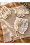 Cream Lace Religious Ceremony Dress Set - Baby Girl Special Occasion Set - 4