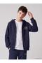 Peak New Season Navy Blue Printed Boys' Thick Zip-Up Sweatshirt