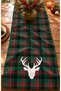 Green New Year Plaid And Deers Patterned Quality Velvet Fabric 45x140 Cm Decorative - Gift Runner - 2
