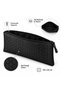 Black Waterproof Zippered Cosmetic & Manicure Bag – Multi-Purpose Organizer (Honeycomb Pattern) - 2