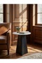 ترابيزة جانبية سطح مدور بتصميم عصري وأرجل سوداء