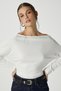 Women's Grace Asymmetrical Shoulder Detail Ecru Blouse - 2