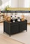 Toy Basket Double Compartment Metal Body Fabric Toy Storage Box Kids Room Organizer Black - 5