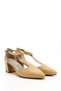 Women's Mustard Ankle Strap Medium Heeled Genuine Leather Shoes - 5