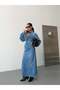 Women's Hijab Denim Two-Piece Set Jacket Shirt and Long Skirt Set - 5