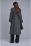 Women's Long Cashmere Coat Anthracite Wool Blend Long Overcoat - 3