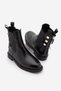 Women's Gold Buttoned Double Elastic Back Zipper Casual Boots Valone Black