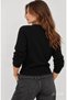 Nova Black Crew Neck Metal Logo 100% Cotton Standard Fit Women's Cardigan - 3