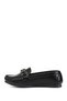 Women's Black Patent Leather Flat Sole Buckled Ballet Flats - 5
