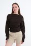 Kayık Neckline Crop Sweatshirt S06044 - 5