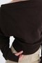 Kayık Neckline Crop Sweatshirt S06044 - 3