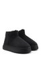 Women's Black Suede Thick-Soled Fur Boots - 5
