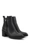 Women's Black Double Zipper Thick Heeled Boots - 5