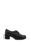 Black Gön Genuine Leather Round Toe Medium Heeled Lace Up Women's Shoes 24230 - 3