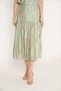 Floral Ruffled Hem Midi Skirt