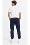 Navy Blue Men's Trend 3 Thread Cotton Printed Slim Fit Tracksuit Bottom - 2