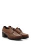 Tan Antique Gön Genuine Leather Round Toe Medium Heeled Lace Up Women's Shoes 24230 - 5