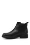 Women's Black Floater Rubber Sole Genuine Leather Chelsea Boots - 6
