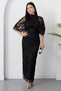 High Collar Sleeveless Glitter Dress Grs4153 - 3