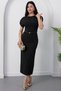Crew Neck Flounce Sleeve Dress Dks3004 - 4
