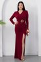 Double-Breasted Collar, Waist Buckle, Long Sleeve Dress K-262671