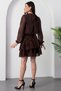 Round Neck Flocked Hem Chiffon Dress GRS3863 - 7