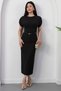 Crew Neck Flounce Sleeve Dress Dks3004 - 5