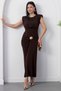 Crew Neck Gathered Side Buckle Dress K-251642 - 5