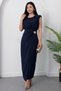 Crew Neck Buckle Dress Grs3926 - 3