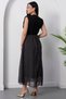 Double-Breasted Collar Belted Polka Dot Chiffon Dress Grs3911 - 8