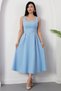 Square Neck Sleeveless Crepe Dress 2026-4558 - 6