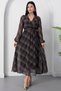 Double-Breasted Collar Long Sleeve Plaid Chiffon Dress 2026-4527 - 5