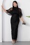 High Collar Sleeveless Glitter Dress Grs4153 - 4