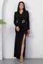 Double-Breasted Collar, Waist Buckle, Long Sleeve Dress K-262671 - 7