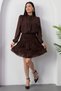Round Neck Flocked Hem Chiffon Dress GRS3863 - 4