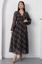 Double-Breasted Collar Long Sleeve Plaid Chiffon Dress 2026-4527 - 7