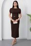 Crew Neck Flounce Sleeve Dress Dks3004