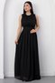 Crew Neck Waist Gathered Chiffon Dress K-261639 - 5