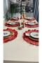Aura Tile Round Ruffled American Service Decorative Coverlet 6 Pieces - 3
