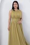 Crew Neck Waist Gathered Chiffon Dress K-261639 - 2
