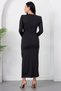 Double-Breasted Collar, Belt Buckle, Slit Dress K-262735 - 7